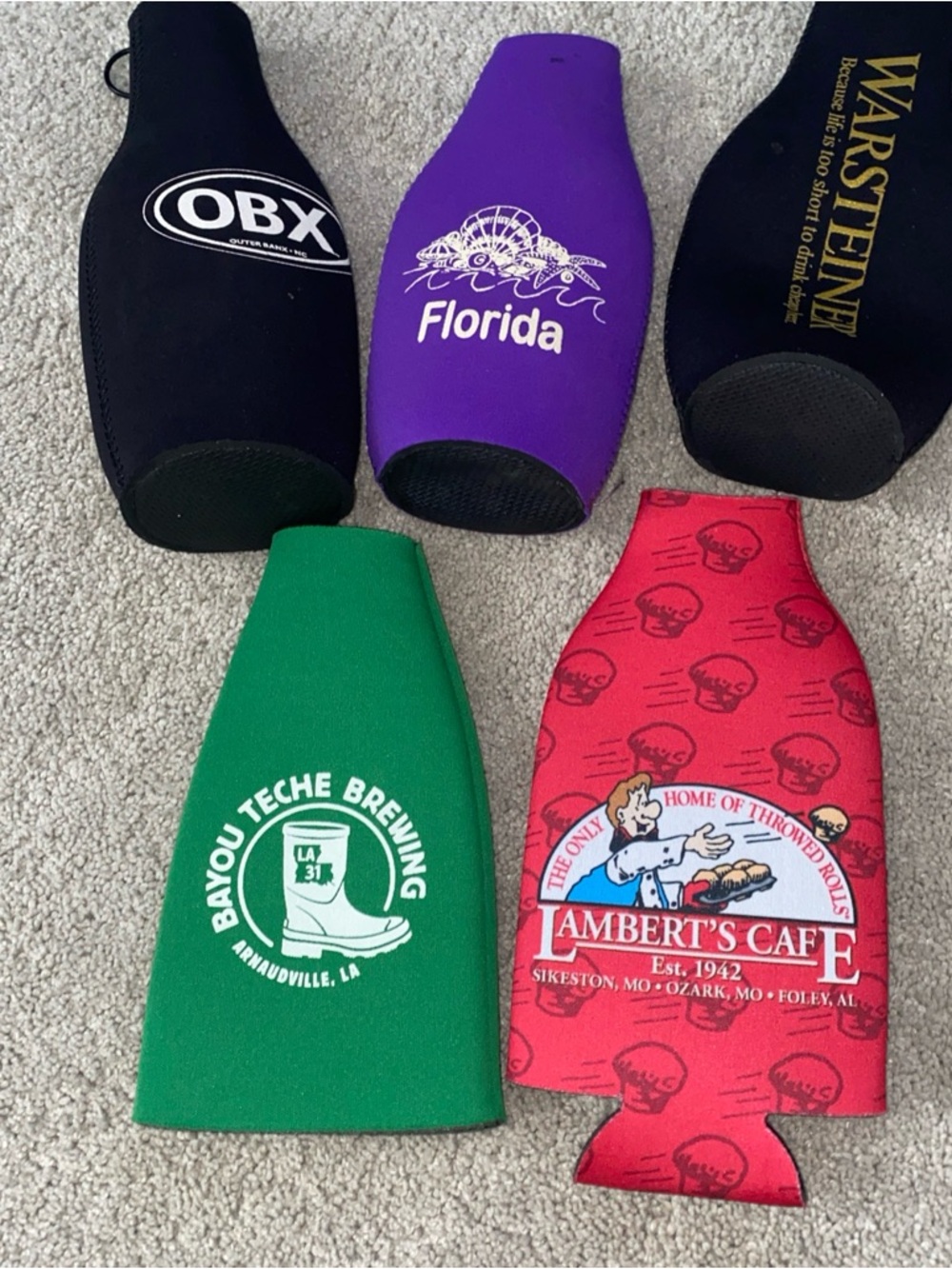 Bottle Koozie Mix Lot Of 5 Warsteiner OBX Florida